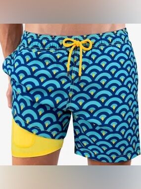 Capelle Men’s Men’s Premium Compression-Lined Hybrid Shorts – Clouds Size Large